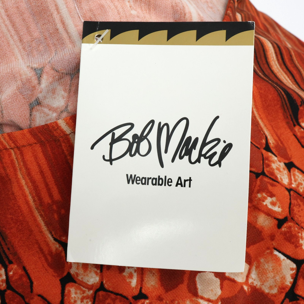 Bob Mackie Dress Petite Plus Size 3XP Black Orange Stretch Knit Wearable Art New - Picture 10 of 14